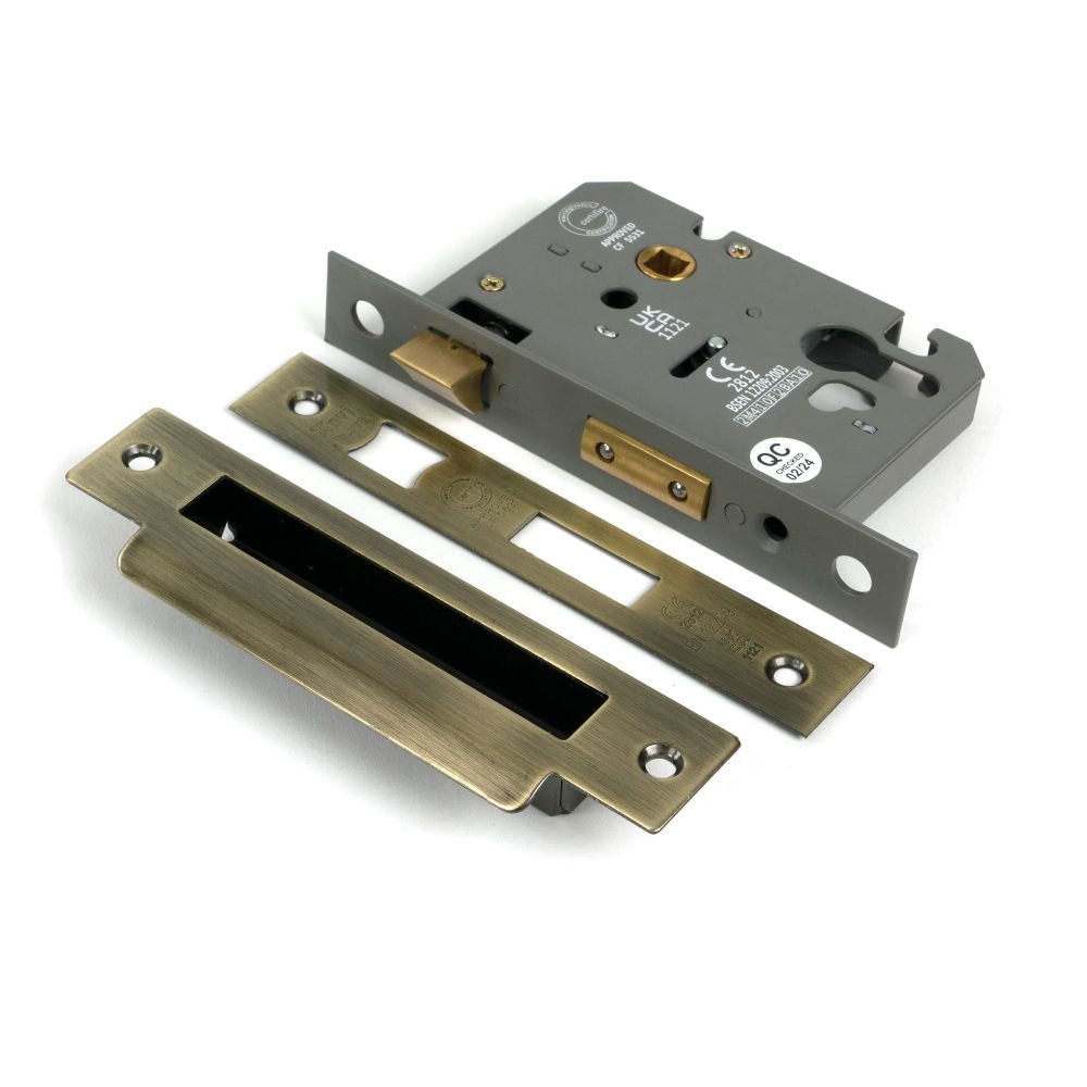 From The Anvil - Aged Brass 2.5" Euro Profile Sash Lock | Sku. 51376 | Trade Door Handles.