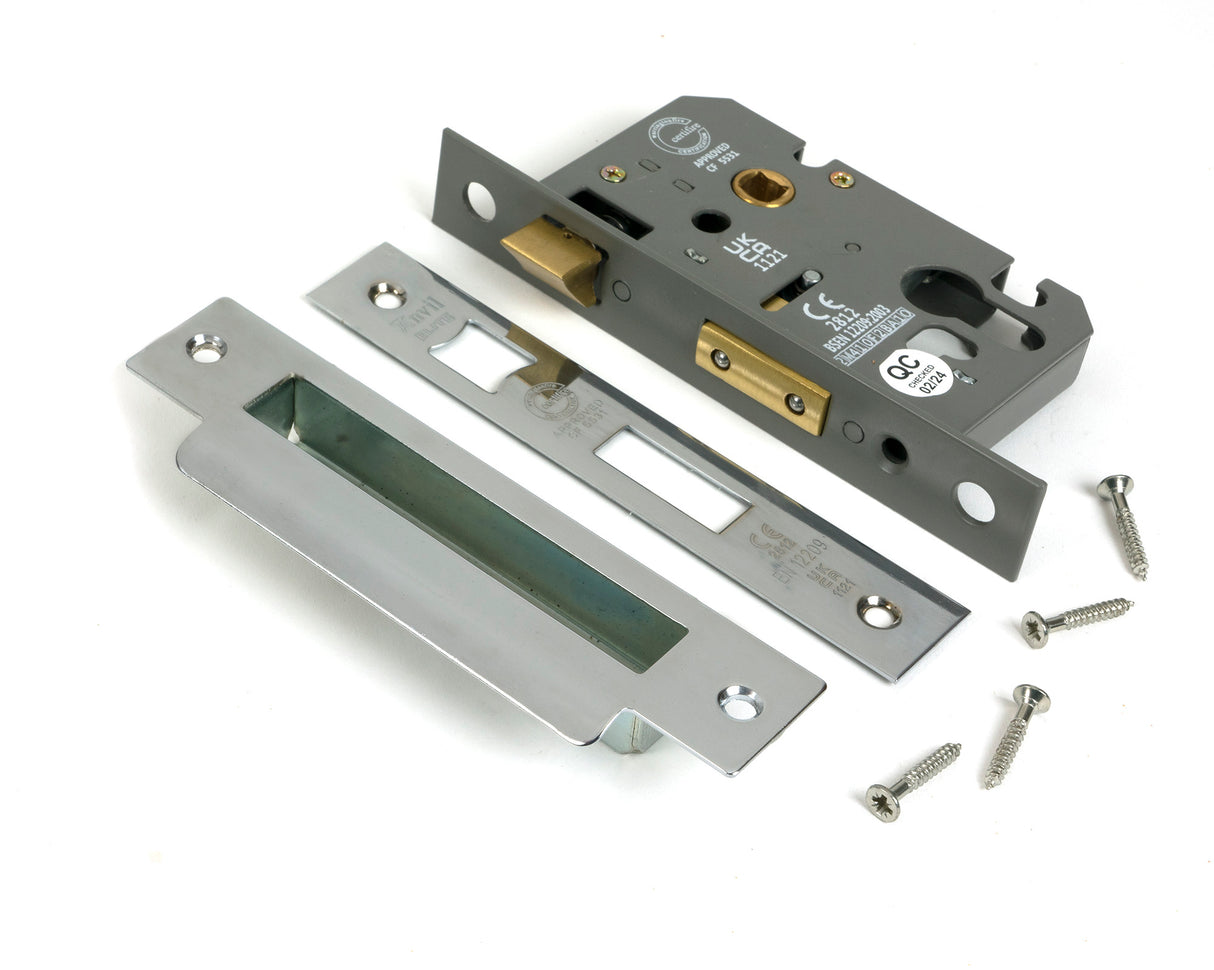 From The Anvil - Polished Chrome 2.5" Euro Profile Sash Lock | Sku. 51379 | Trade Door Handles.