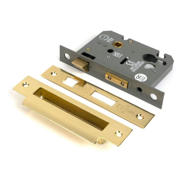 From The Anvil - Polished Brass 3" Euro Profile Sash Lock | Sku. 51385 | Trade Door Handles.