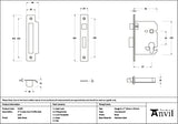 From The Anvil - Satin Brass 3" Euro Profile Sash Lock