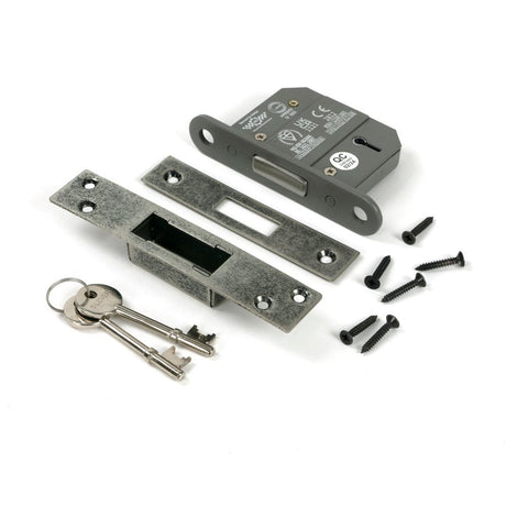 From The Anvil - Pewter 2.5" 5 Lever BS Dead Lock | Sku. 51404 | Trade Door Handles.