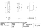 From The Anvil - Satin Brass 2Ã‚Â½" 5 Lever BS Dead Lock