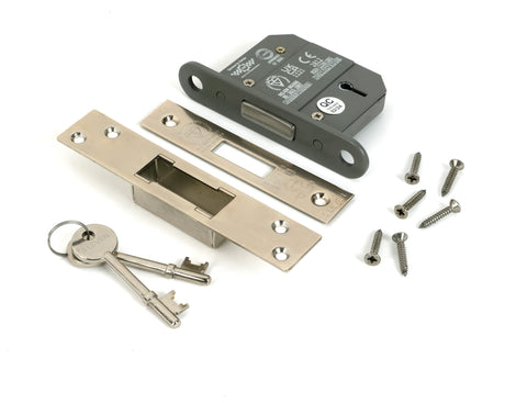 From The Anvil - Polished Nickel 2.5" 5 Lever BS Dead Lock | Sku. 51408 | Trade Door Handles.