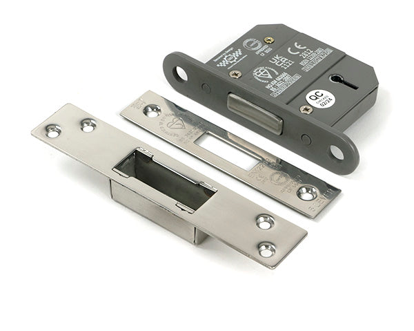 This is an image of From The Anvil - Polished Chrome 2Ã‚Â½" 5 Lever BS Dead Lock available to order from Trade Door Handles in Kendal.