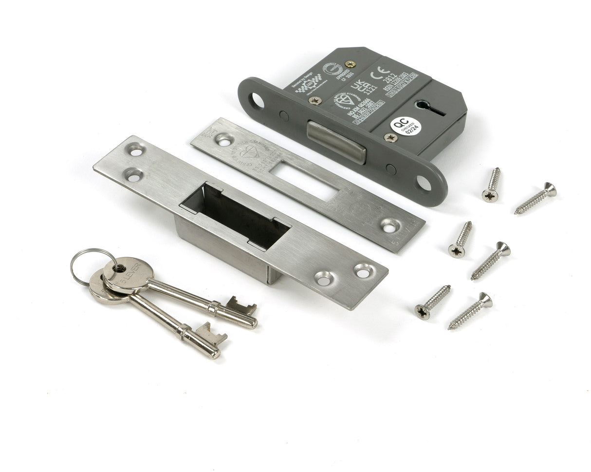 From The Anvil - Satin Chrome 2.5" 5 Lever BS Dead Lock | Sku. 51410 | Trade Door Handles.