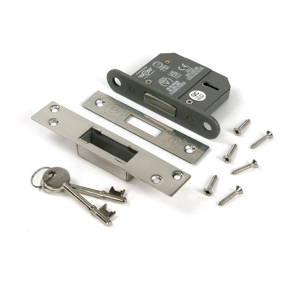From The Anvil - Polished SS 2.5" 5 Lever BS Dead Lock | Sku. 51413 | Trade Door Handles.