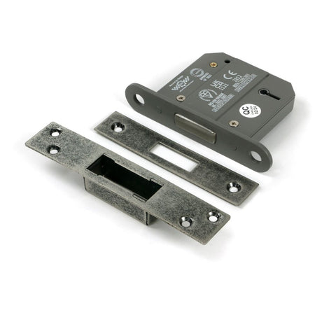 From The Anvil - Pewter 3" 5 Lever BS Dead Lock | Sku. 51414 | Trade Door Handles.