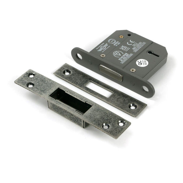 From The Anvil - Pewter 3" 5 Lever BS Dead Lock | Sku. 51414 | Trade Door Handles.