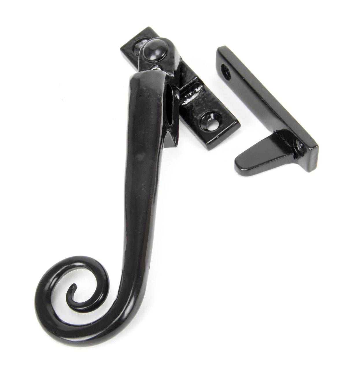 From The Anvil - Black Locking Night-Vent Monkeytail Fastener - LH | Sku. 51417L | Trade Door Handles.