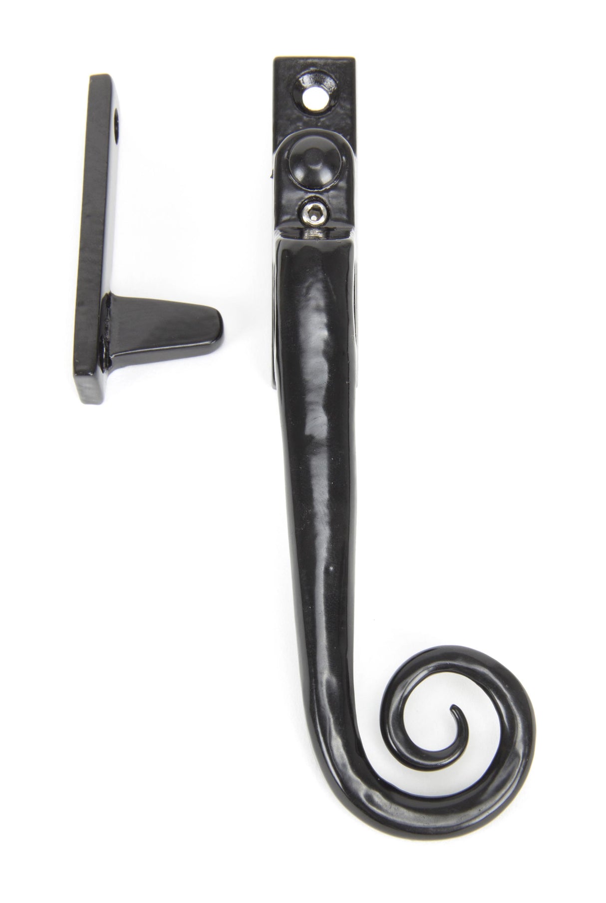From The Anvil - Black Locking Night-Vent Monkeytail Fastener - RH | Sku. 51417R | Trade Door Handles.