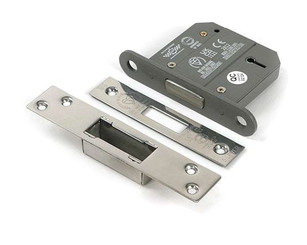 This is an image of From The Anvil - Polished Chrome 3" 5 Lever BS Dead Lock available to order from Trade Door Handles in Kendal.