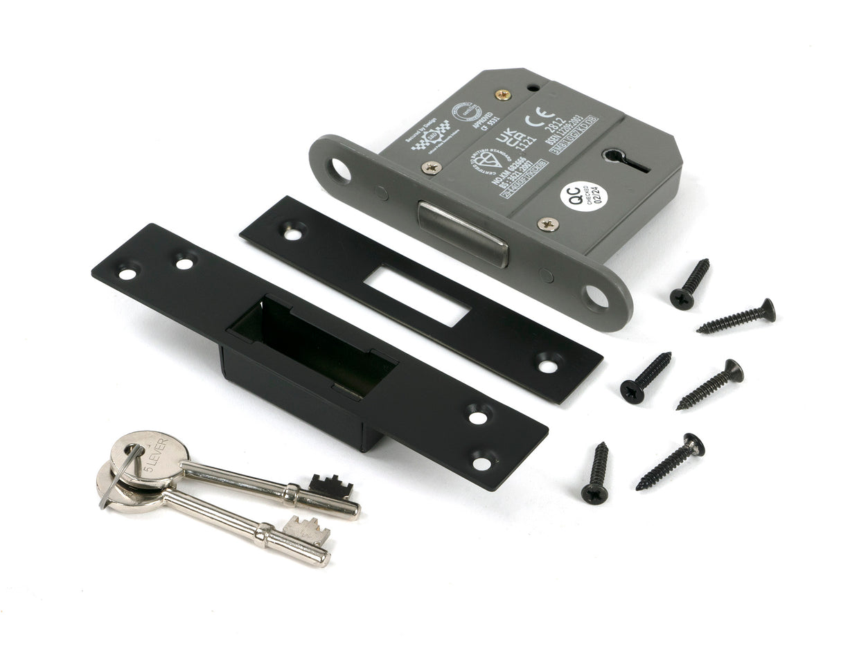 From The Anvil - Aged Bronze 3" 5 Lever BS Dead Lock | Sku. 51423 | Trade Door Handles.