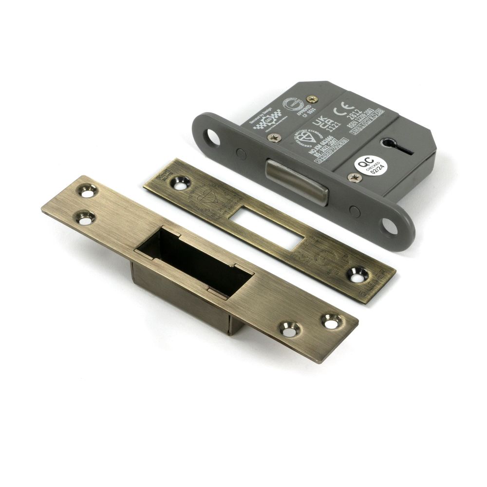 From The Anvil - Aged Brass 2.5" 5 Lever BS Dead Lock KA | Sku. 51428 | Trade Door Handles.