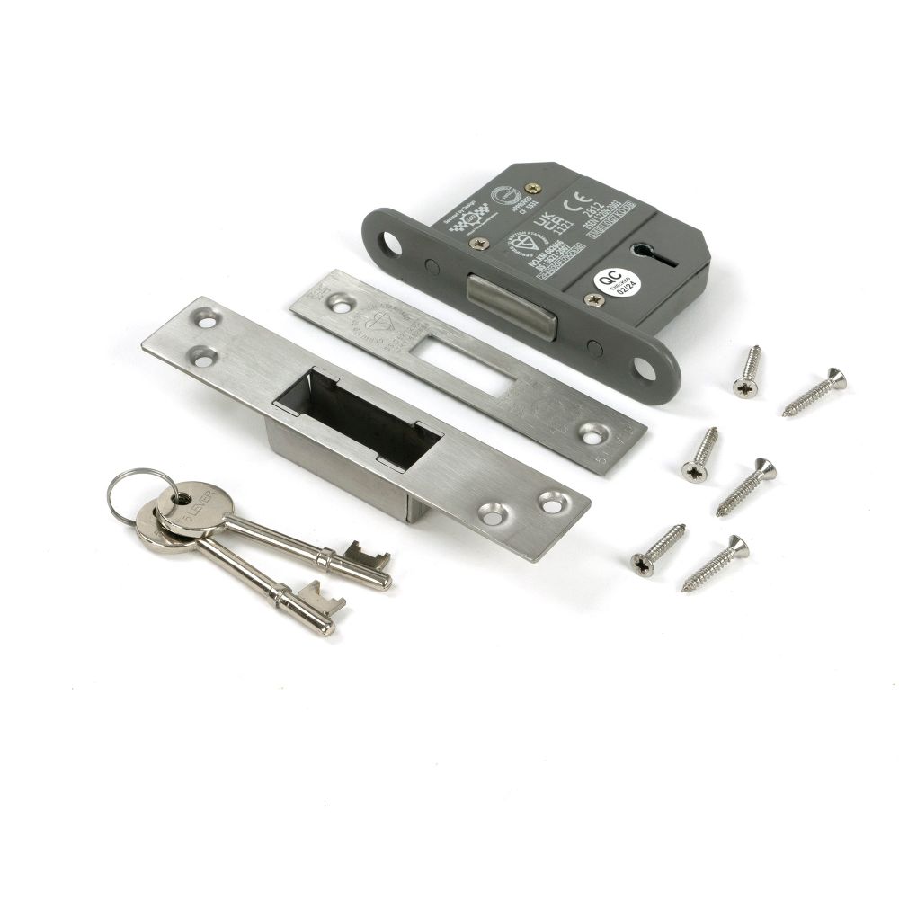 From The Anvil - Satin Chrome 2.5" 5 Lever BS Dead Lock KA | Sku. 51432 | Trade Door Handles.