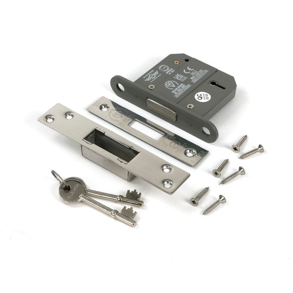 From The Anvil - Polished Chrome 3" 5 Lever BS Dead Lock KA | Sku. 51441 | Trade Door Handles.