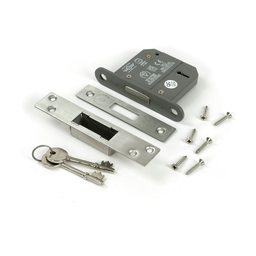 From The Anvil - Satin Chrome 3" 5 Lever BS Dead Lock KA | Sku. 51442 | Trade Door Handles.