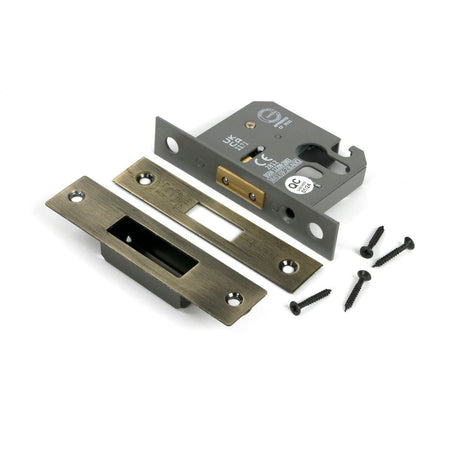 From The Anvil - Aged Brass 2.5" Euro Profile Dead Lock | Sku. 51448 | Trade Door Handles.