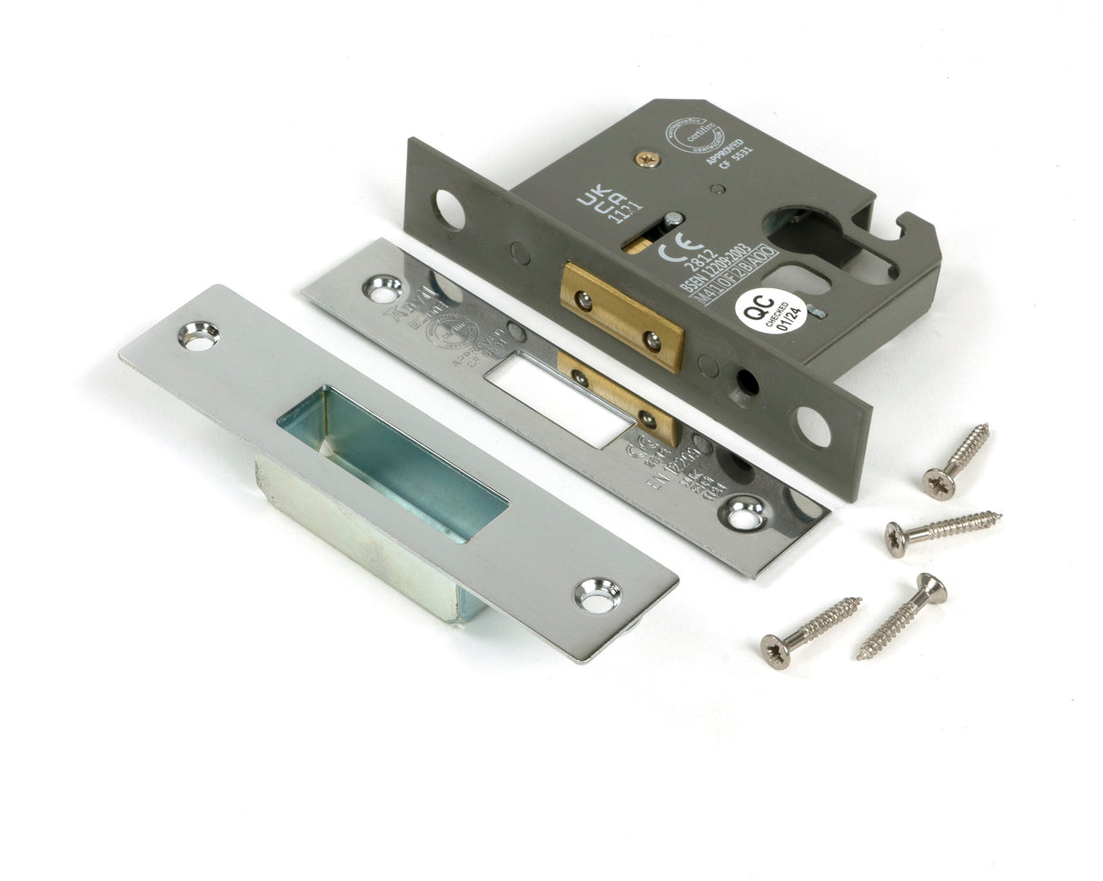 From The Anvil - Polished Chrome 2.5" Euro Profile Dead Lock | Sku. 51451 | Trade Door Handles.