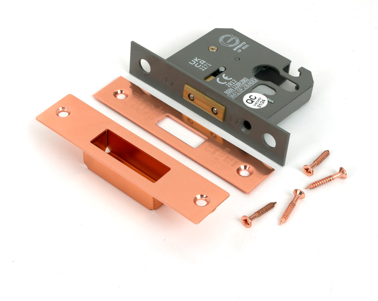 From The Anvil - Polished Bronze 2.5" Euro Profile Dead Lock | Sku. 51454 | Trade Door Handles.