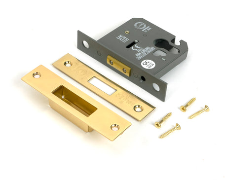 From The Anvil - Polished Brass 3" Euro Profile Dead Lock | Sku. 51457 | Trade Door Handles.