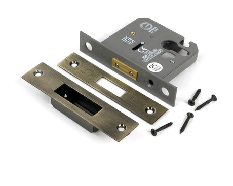 From The Anvil - Aged Brass 3" Euro Profile Dead Lock | Sku. 51458 | Trade Door Handles.