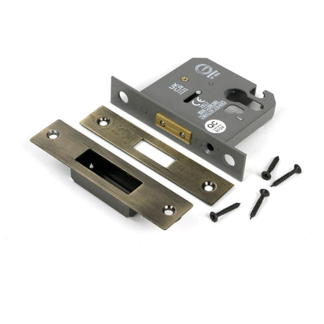 From The Anvil - Aged Brass 3" Euro Profile Dead Lock | Sku. 51458 | Trade Door Handles.