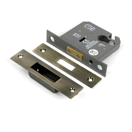 From The Anvil - Aged Brass 3" Euro Profile Dead Lock | Sku. 51458 | Trade Door Handles.