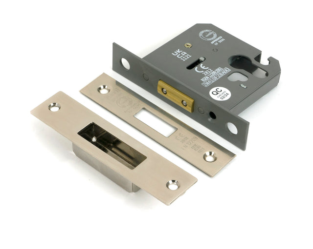 From The Anvil - Polished Nickel 3" Euro Profile Dead Lock | Sku. 51460 | Trade Door Handles.