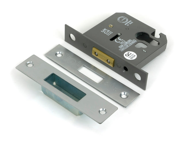 From The Anvil - Satin Chrome 3" Euro Profile Dead Lock | Sku. 51462 | Trade Door Handles.