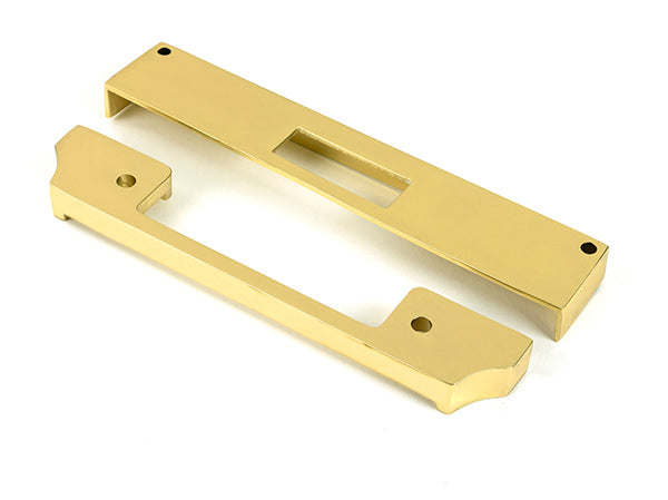 This is an image of From The Anvil - Polished Brass ½" Rebate Kit for Euro Dead Lock available to order from Trade Door Handles in Kendal.