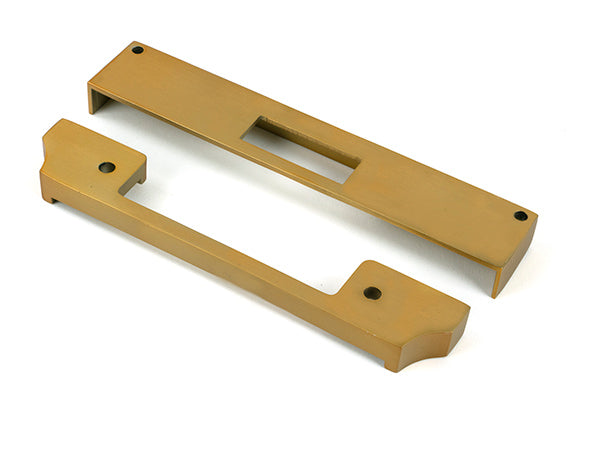 This is an image of From The Anvil - Satin Brass ½" Rebate Kit for Euro Dead Lock available to order from Trade Door Handles in Kendal.