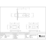 From The Anvil - Satin Brass 3" Heavy Duty Tubular Deadbolt | Sku. 51489 | Trade Door Handles.