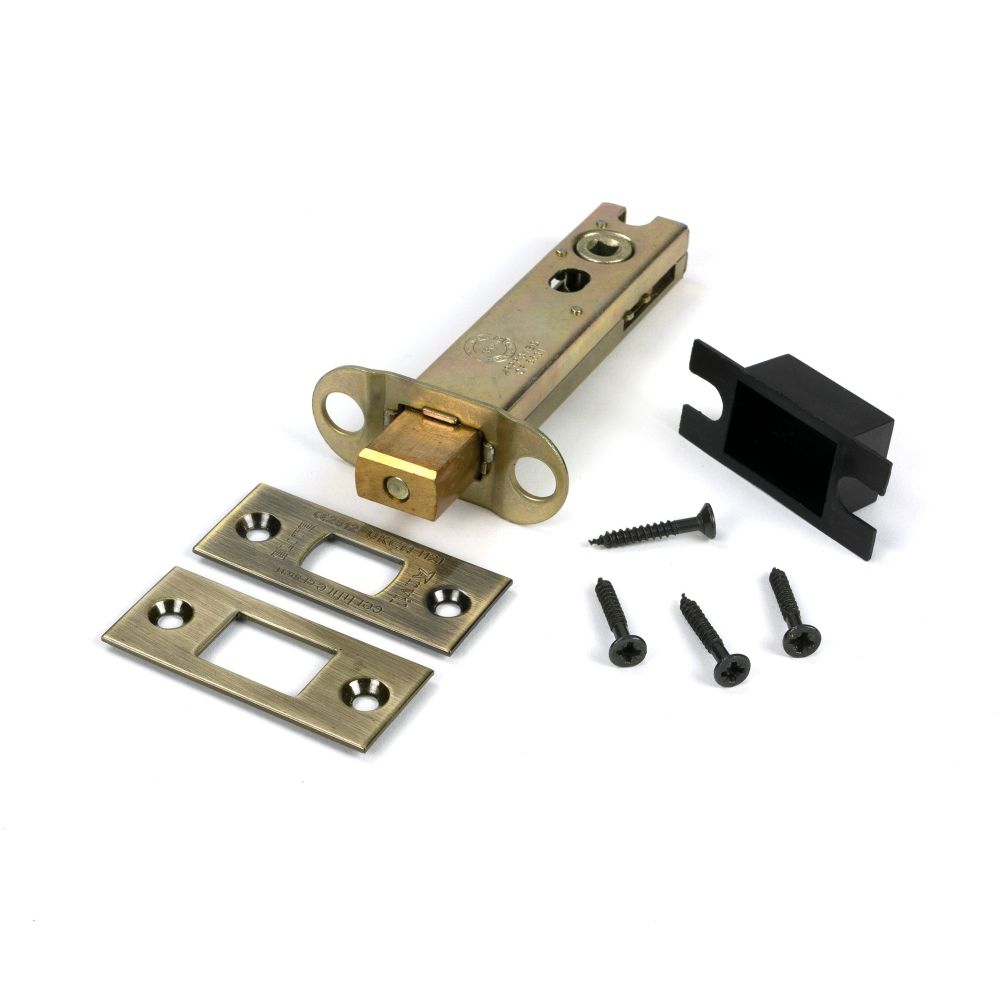 From The Anvil - Aged Brass 4" Heavy Duty Tubular Deadbolt | Sku. 51498 | Trade Door Handles.