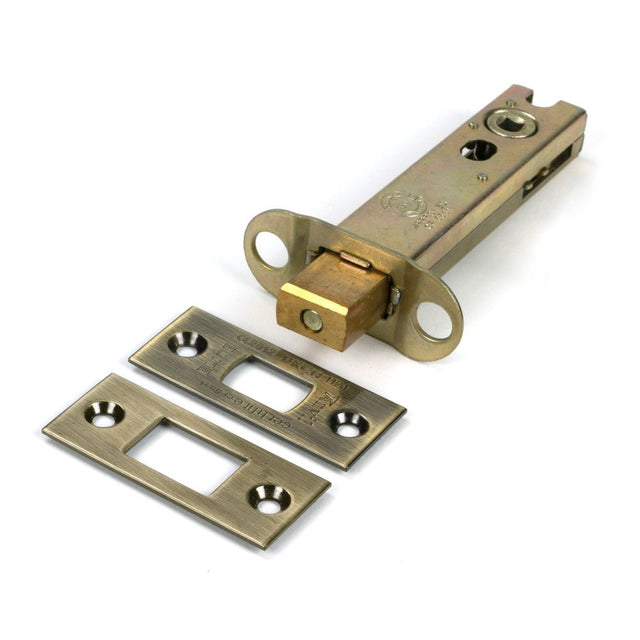 From The Anvil - Aged Brass 4" Heavy Duty Tubular Deadbolt | Sku. 51498 | Trade Door Handles.