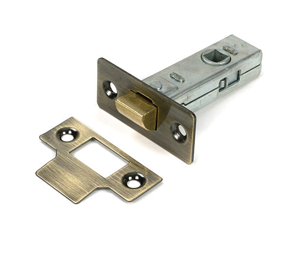 This is an image of From The Anvil - Aged Brass 2½" Tubular Mortice Latch available to order from Trade Door Handles in Kendal.