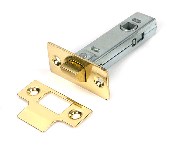 This is an image of From The Anvil - Polished Brass 3" Tubular Mortice Latch available to order from Trade Door Handles in Kendal.