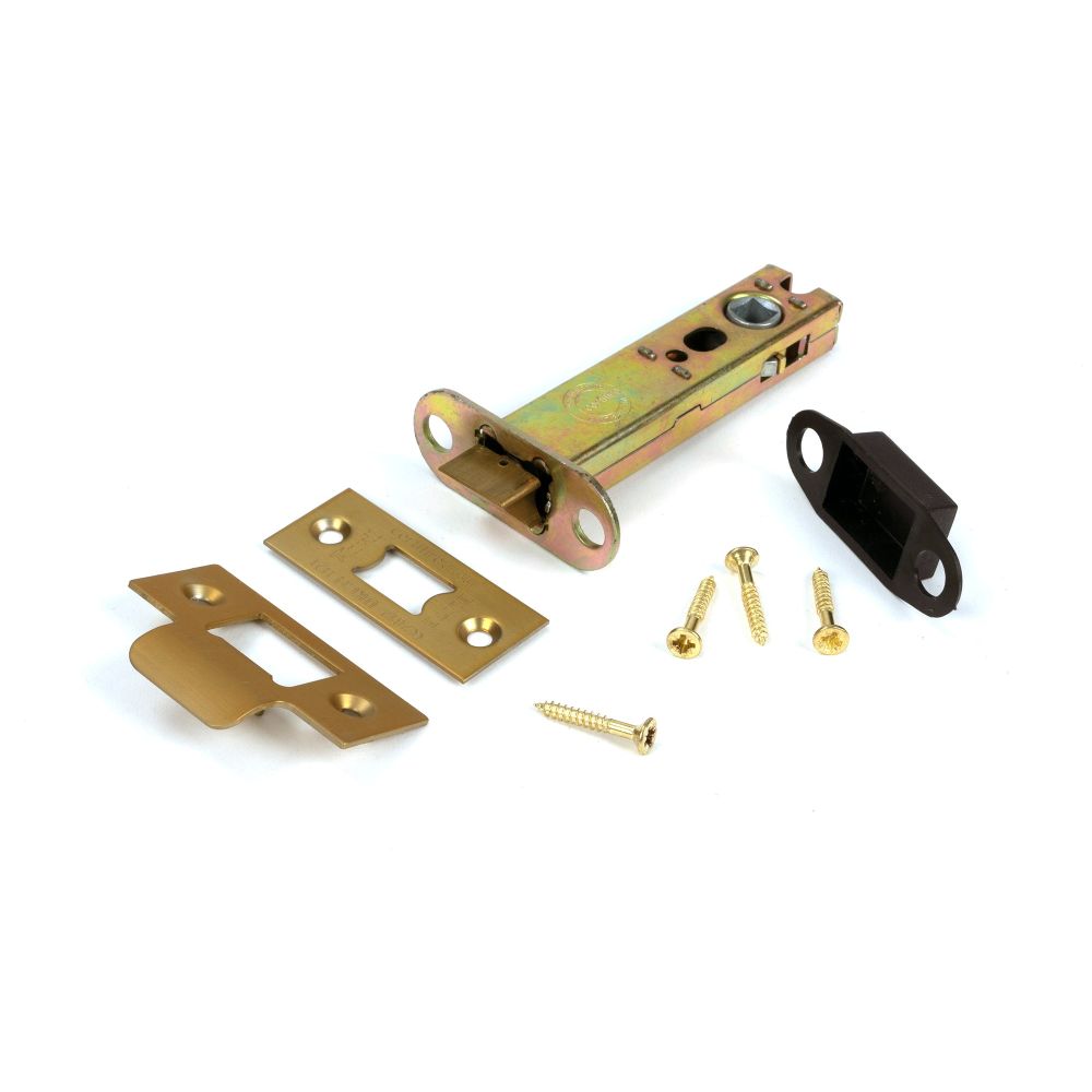 From The Anvil - Satin Brass 4" Heavy Duty Latch | Sku. 51753 | Trade Door Handles.