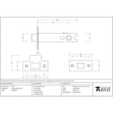 From The Anvil - Satin Brass 4" Heavy Duty Latch | Sku. 51753 | Trade Door Handles.