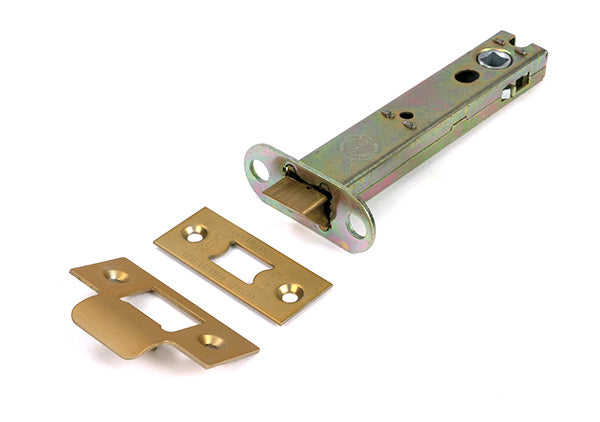 This is an image of From The Anvil - Satin Brass 5" Heavy Duty Latch available to order from Trade Door Handles in Kendal.