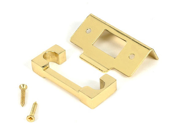 High quality image of From The Anvil - Polished Brass Rebate Kit for Heavy Duty Latch | Sku. 51772 available to order from Trade Door Handles in Kendal.
