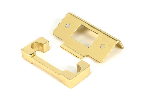 High quality image of From The Anvil - Polished Brass Rebate Kit for Heavy Duty Latch | Sku. 51772 | available to order from Trade Door Handles in Kendal.