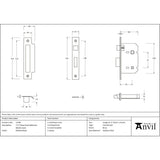 From The Anvil - Polished Brass 2.5" Heavy Duty Bathroom Mortice Lock | Sku. 51780 | Trade Door Handles.