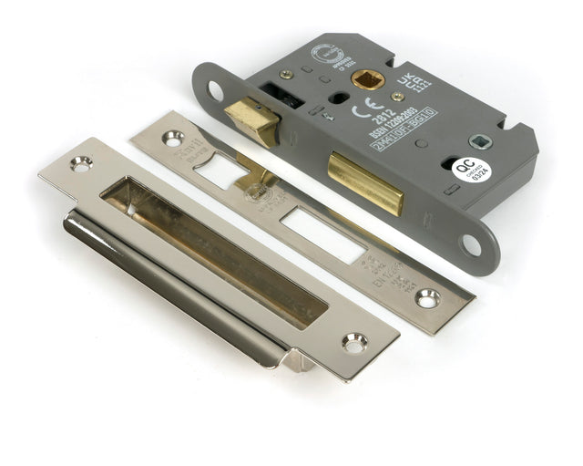 From The Anvil - Polished Nickel 2.5" Heavy Duty Bathroom Mortice Lock | Sku. 51783 | Trade Door Handles.