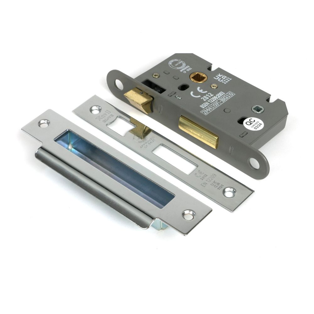 From The Anvil - Polished Chrome 2.5" Heavy Duty Bathroom Mortice Lock | Sku. 51784 | Trade Door Handles.