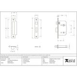 From The Anvil - Polished Bronze 2.5" Heavy Duty Bathroom Mortice Lock | Sku. 51787 | Trade Door Handles.