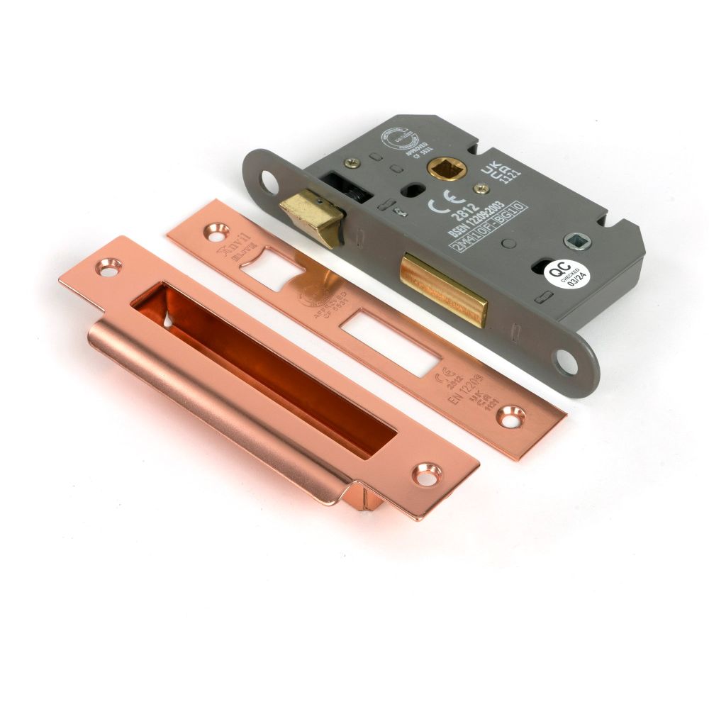 From The Anvil - Polished Bronze 2.5" Heavy Duty Bathroom Mortice Lock | Sku. 51787 | Trade Door Handles.