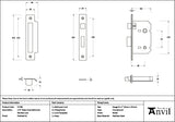 From The Anvil - Polished SS 2Â½" Heavy Duty Bathroom Mortice Lock