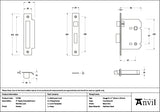 From The Anvil - Pewter 3" Heavy Duty Bathroom Mortice Lock