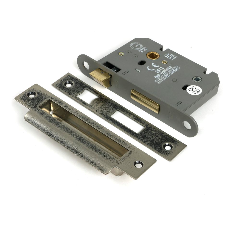 From The Anvil - Pewter 3" Heavy Duty Bathroom Mortice Lock | Sku. 51789 | Trade Door Handles.