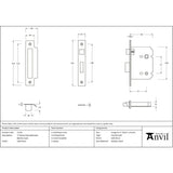 From The Anvil - Satin Brass 3" Heavy Duty Bathroom Mortice Lock | Sku. 51792 | Trade Door Handles.